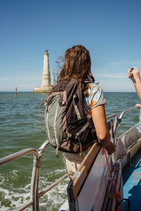 En route pour le phare de Cordouan, sur la vedette la bohème avec les tirages sous le bras